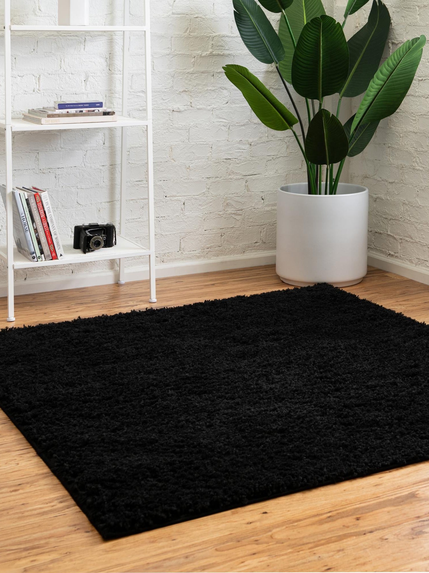 Black 5' x 5' Everyday Shag Square Area Rug Thick Soft Touch Fluffy & Plush Shaggy Pile 100% Polypropylene With Cotton Backing Durable  Carpet for Sale at Rug Engine