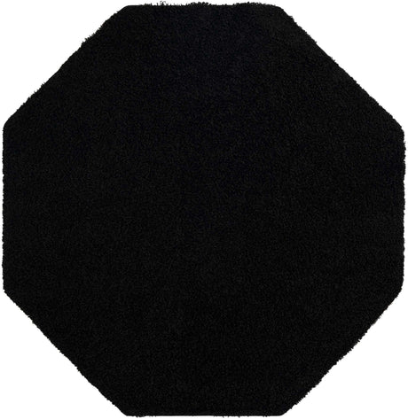 Black 7' 10 x 7' 10 Everyday Shag Octagon Area Rug Thick Soft Touch Fluffy & Plush Shaggy Pile 100% Polypropylene With Cotton Backing Durable  Carpet for Sale at Rug Engine