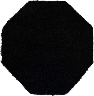 Black 4' x 4' Everyday Shag Octagon Area Rug Thick Soft Touch Fluffy & Plush Shaggy Pile 100% Polypropylene With Cotton Backing Durable  Carpet for Sale at Rug Engine