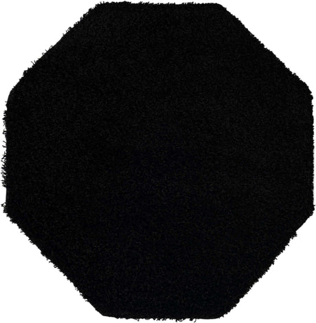 Black 4' x 4' Everyday Shag Octagon Area Rug Thick Soft Touch Fluffy & Plush Shaggy Pile 100% Polypropylene With Cotton Backing Durable  Carpet for Sale at Rug Engine