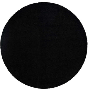 Black 10' 2 x 10' 2 Everyday Shag Round Area Rug Thick Soft Touch Fluffy & Plush Shaggy Pile 100% Polypropylene With Cotton Backing Durable  Carpet for Sale at Rug Engine