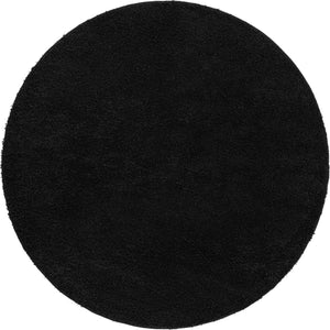 Black 7' 10 x 7' 10 Everyday Shag Round Area Rug Thick Soft Touch Fluffy & Plush Shaggy Pile 100% Polypropylene With Cotton Backing Durable  Carpet for Sale at Rug Engine
