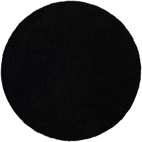 Black 7' x 7' Everyday Shag Round Area Rug Thick Soft Touch Fluffy & Plush Shaggy Pile 100% Polypropylene With Cotton Backing Durable  Carpet for Sale at Rug Engine