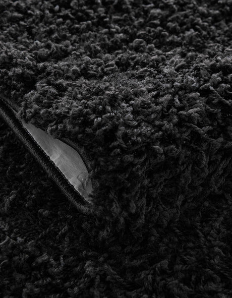 Black 7' 10 x 7' 10 Everyday Shag Round Area Rug Thick Soft Touch Fluffy & Plush Shaggy Pile 100% Polypropylene With Cotton Backing Durable  Carpet for Sale at Rug Engine