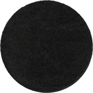 Black 5' x 5' Everyday Shag Round Area Rug Thick Soft Touch Fluffy & Plush Shaggy Pile 100% Polypropylene With Cotton Backing Durable  Carpet for Sale at Rug Engine