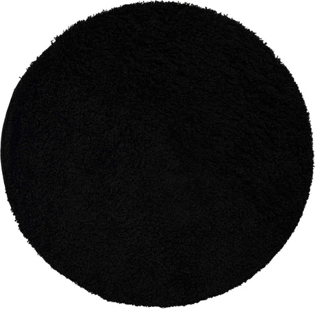 Black 4' x 4' Everyday Shag Round Area Rug Thick Soft Touch Fluffy & Plush Shaggy Pile 100% Polypropylene With Cotton Backing Durable  Carpet for Sale at Rug Engine
