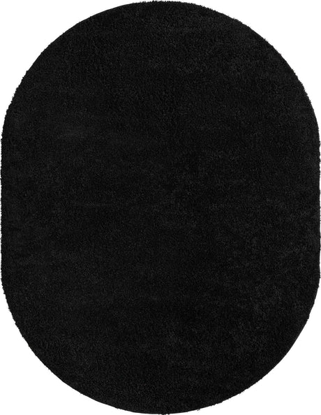 Black 8' x 10' Everyday Shag Oval Area Rug Thick Soft Touch Fluffy & Plush Shaggy Pile 100% Polypropylene With Cotton Backing Durable  Carpet for Sale at Rug Engine