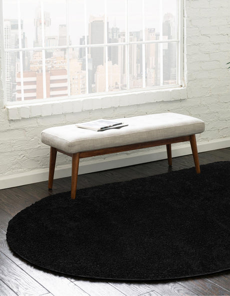 Black 8' x 10' Everyday Shag Oval Area Rug Thick Soft Touch Fluffy & Plush Shaggy Pile 100% Polypropylene With Cotton Backing Durable  Carpet for Sale at Rug Engine