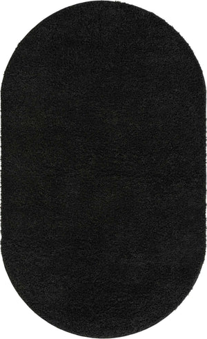 Black 5' x 8' Everyday Shag Oval Area Rug Thick Soft Touch Fluffy & Plush Shaggy Pile 100% Polypropylene With Cotton Backing Durable  Carpet for Sale at Rug Engine