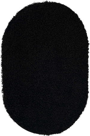 Black 3' 3 x 5' 3 Everyday Shag Oval Area Rug Thick Soft Touch Fluffy & Plush Shaggy Pile 100% Polypropylene With Cotton Backing Durable  Carpet for Sale at Rug Engine