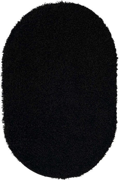 Black 3' 3 x 5' 3 Everyday Shag Oval Area Rug Thick Soft Touch Fluffy & Plush Shaggy Pile 100% Polypropylene With Cotton Backing Durable  Carpet for Sale at Rug Engine