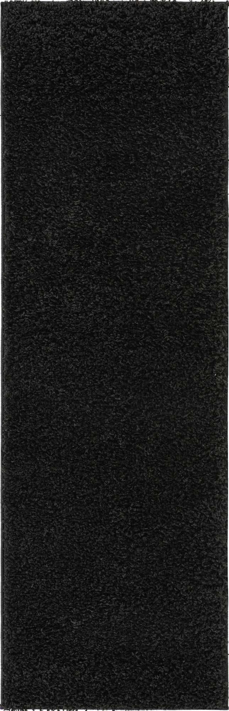 Black 2' 2 x 6' 7 Everyday Shag Runner Area Rug Thick Soft Touch Fluffy & Plush Shaggy Pile 100% Polypropylene With Cotton Backing Durable  Carpet for Sale at Rug Engine