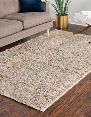 Taupe 6' x 9' Everyday Shag Rectangle Area Rug Thick Soft Touch Fluffy & Plush Shaggy Pile 100% Polypropylene With Cotton Backing Durable  Carpet for Sale at Rug Engine