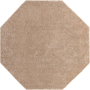 Taupe 7' 10 x 7' 10 Everyday Shag Octagon Area Rug Thick Soft Touch Fluffy & Plush Shaggy Pile 100% Polypropylene With Cotton Backing Durable  Carpet for Sale at Rug Engine