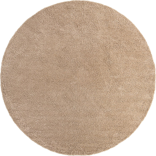 Taupe 12' 4 x 12' 4 Everyday Shag Round Area Rug Thick Soft Touch Fluffy & Plush Shaggy Pile 100% Polypropylene With Cotton Backing Durable  Carpet for Sale at Rug Engine