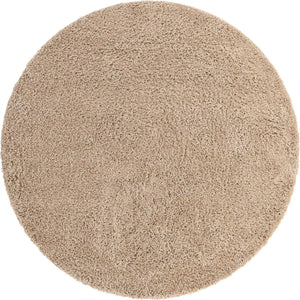Taupe 7' x 7' Everyday Shag Round Area Rug Thick Soft Touch Fluffy & Plush Shaggy Pile 100% Polypropylene With Cotton Backing Durable  Carpet for Sale at Rug Engine