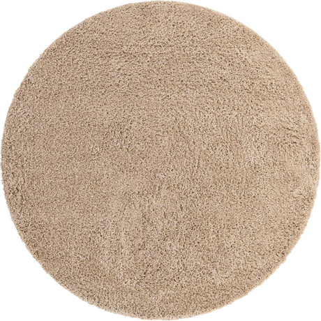 Taupe 7' x 7' Everyday Shag Round Area Rug Thick Soft Touch Fluffy & Plush Shaggy Pile 100% Polypropylene With Cotton Backing Durable  Carpet for Sale at Rug Engine
