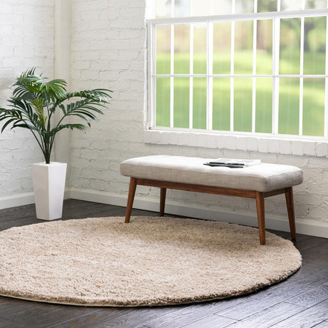 Taupe 7' 10 x 7' 10 Everyday Shag Round Area Rug Thick Soft Touch Fluffy & Plush Shaggy Pile 100% Polypropylene With Cotton Backing Durable  Carpet for Sale at Rug Engine