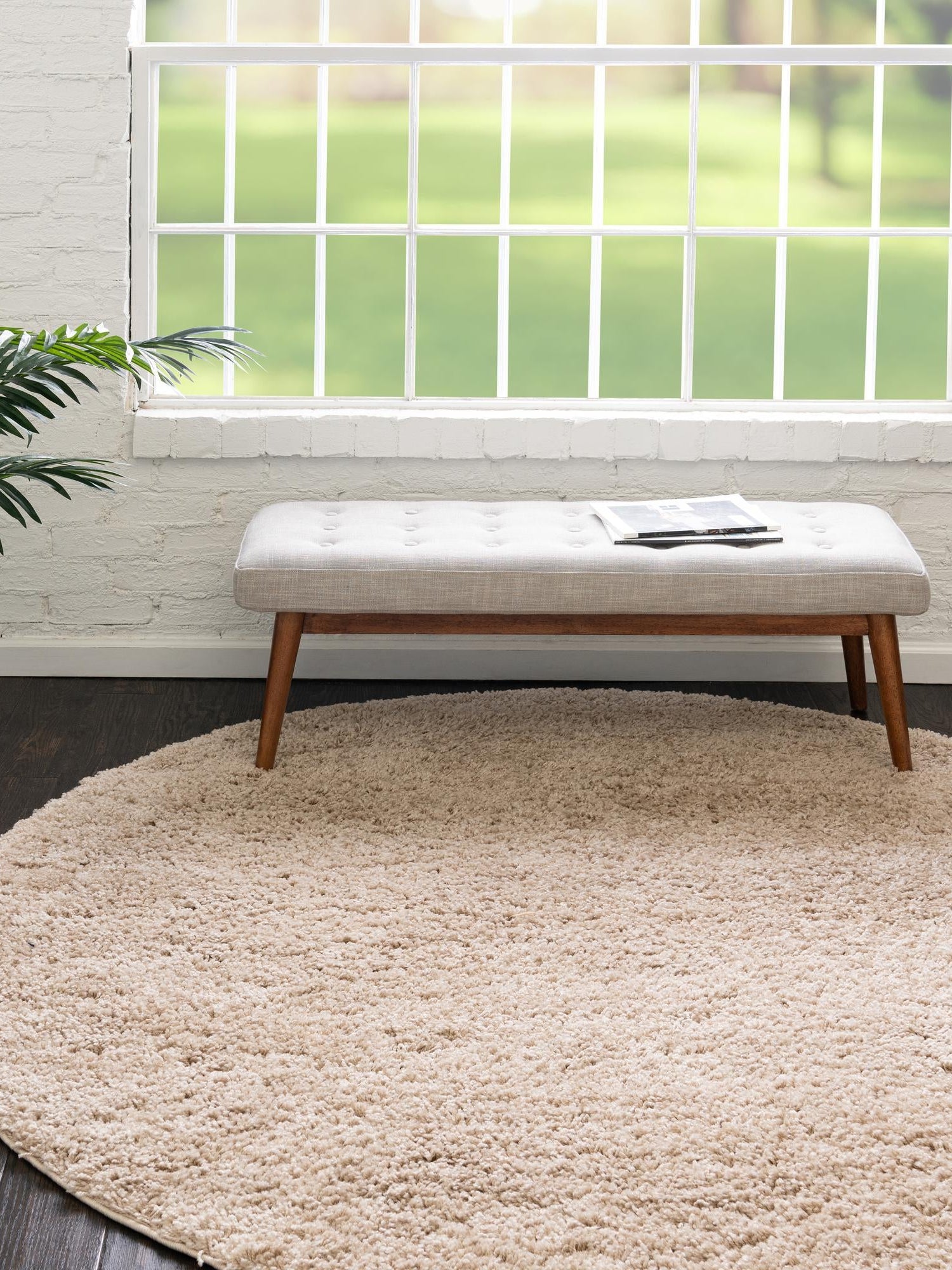 Taupe 12' 4 x 12' 4 Everyday Shag Round Area Rug Thick Soft Touch Fluffy & Plush Shaggy Pile 100% Polypropylene With Cotton Backing Durable  Carpet for Sale at Rug Engine