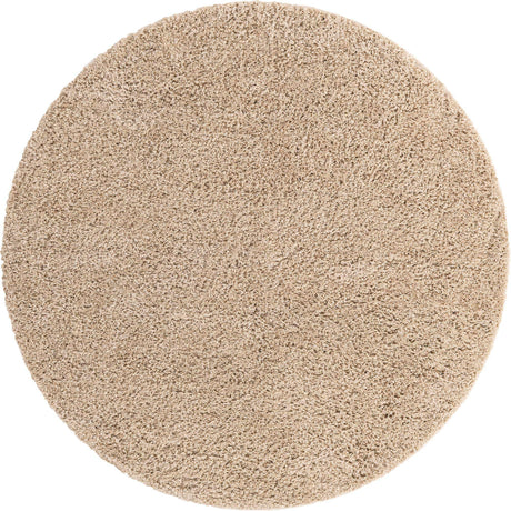 Taupe 6' x 6' Everyday Shag Round Area Rug Thick Soft Touch Fluffy & Plush Shaggy Pile 100% Polypropylene With Cotton Backing Durable  Carpet for Sale at Rug Engine