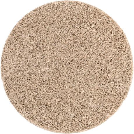 Taupe 5' x 5' Everyday Shag Round Area Rug Thick Soft Touch Fluffy & Plush Shaggy Pile 100% Polypropylene With Cotton Backing Durable  Carpet for Sale at Rug Engine