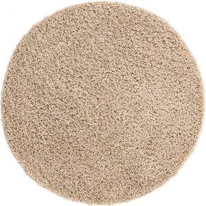 Taupe 4' x 4' Everyday Shag Round Area Rug Thick Soft Touch Fluffy & Plush Shaggy Pile 100% Polypropylene With Cotton Backing Durable  Carpet for Sale at Rug Engine