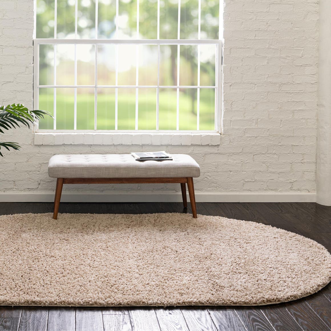 Taupe 5' x 8' Everyday Shag Oval Area Rug Thick Soft Touch Fluffy & Plush Shaggy Pile 100% Polypropylene With Cotton Backing Durable  Carpet for Sale at Rug Engine