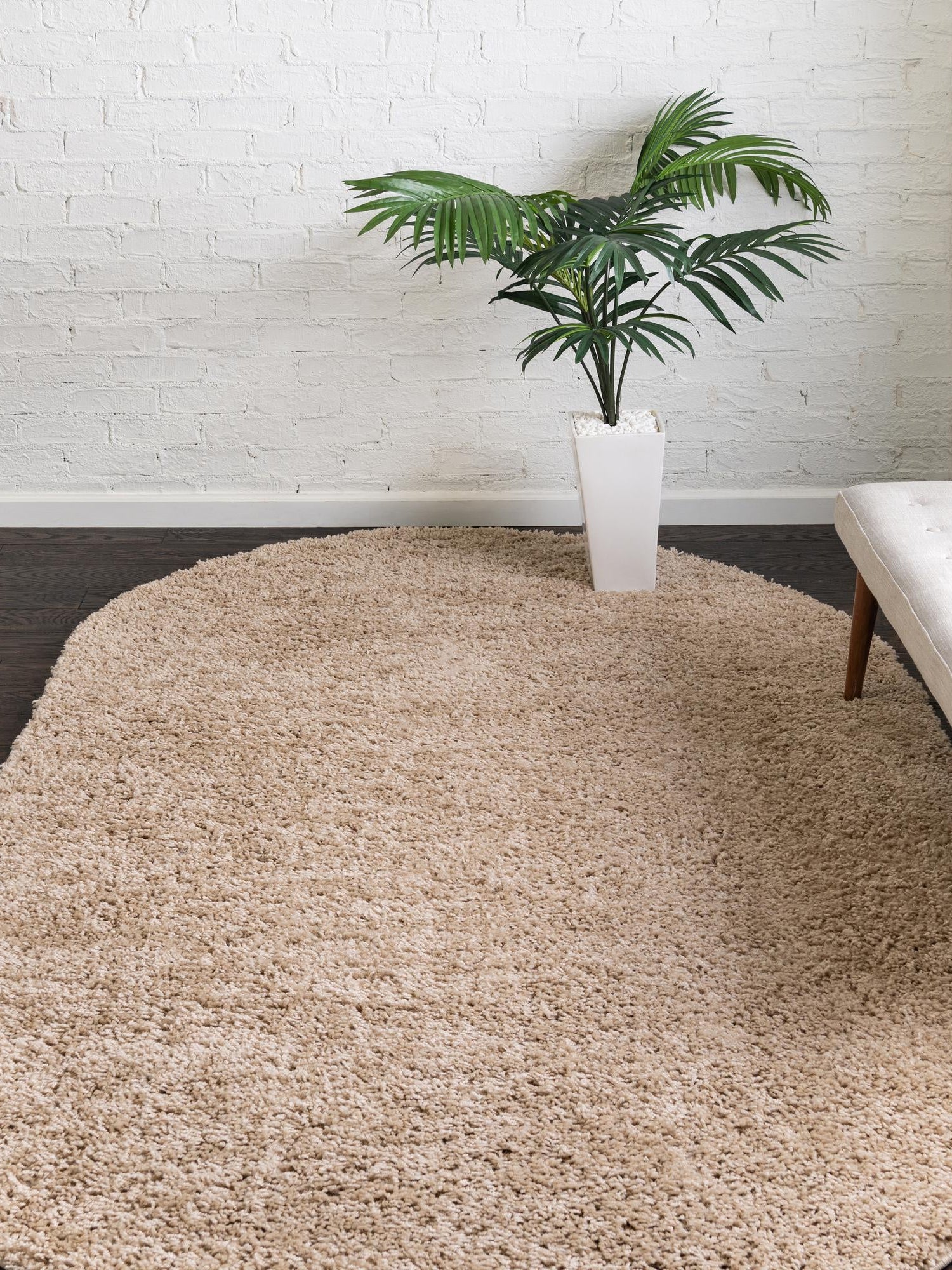 Taupe 5' x 8' Everyday Shag Oval Area Rug Thick Soft Touch Fluffy & Plush Shaggy Pile 100% Polypropylene With Cotton Backing Durable  Carpet for Sale at Rug Engine