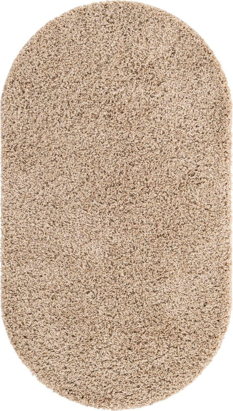 Taupe 3' 3 x 5' 3 Everyday Shag Oval Area Rug Thick Soft Touch Fluffy & Plush Shaggy Pile 100% Polypropylene With Cotton Backing Durable  Carpet for Sale at Rug Engine