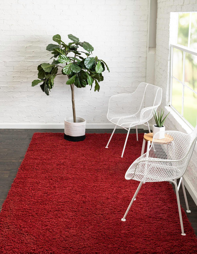 Cherry Red 7' x 10' Everyday Shag Rectangle Area Rug Thick Soft Touch Fluffy & Plush Shaggy Pile 100% Polypropylene With Cotton Backing Durable  Carpet for Sale at Rug Engine