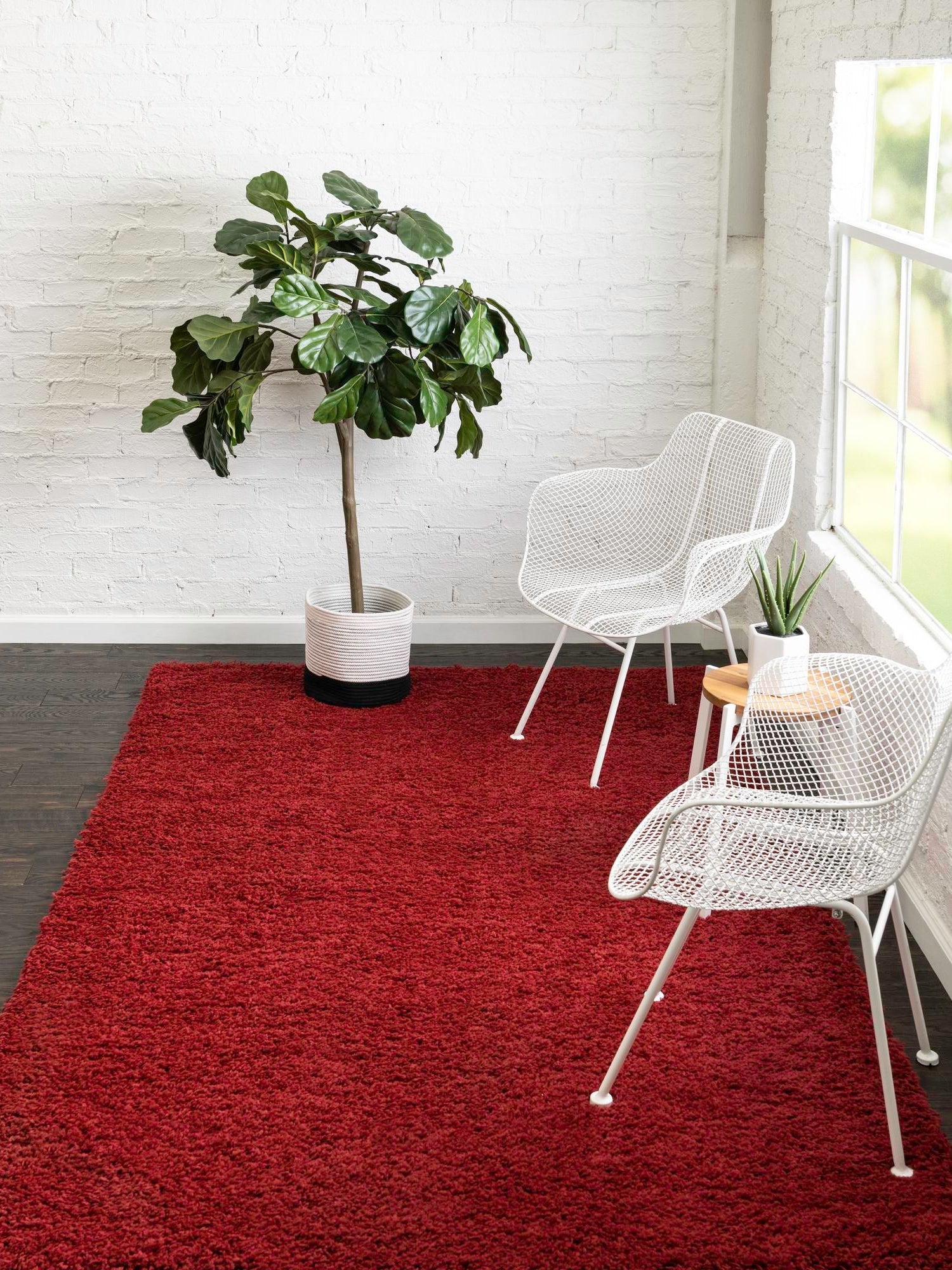 Cherry Red 6' x 9' Everyday Shag Rectangle Area Rug Thick Soft Touch Fluffy & Plush Shaggy Pile 100% Polypropylene With Cotton Backing Durable  Carpet for Sale at Rug Engine
