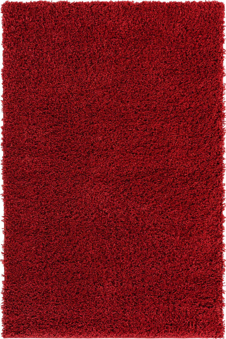 Cherry Red 4' x 6' Everyday Shag Rectangle Area Rug Thick Soft Touch Fluffy & Plush Shaggy Pile 100% Polypropylene With Cotton Backing Durable  Carpet for Sale at Rug Engine