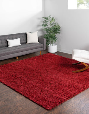 Cherry Red 8' x 8' Everyday Shag Square Rug