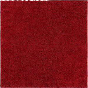 Cherry Red 8' x 8' Everyday Shag Square Rug