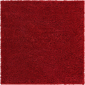 Cherry Red 5' x 5' Everyday Shag Square Area Rug Thick Soft Touch Fluffy & Plush Shaggy Pile 100% Polypropylene With Cotton Backing Durable  Carpet for Sale at Rug Engine
