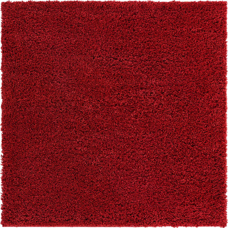 Cherry Red 5' x 5' Everyday Shag Square Area Rug Thick Soft Touch Fluffy & Plush Shaggy Pile 100% Polypropylene With Cotton Backing Durable  Carpet for Sale at Rug Engine
