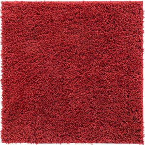 Cherry Red 3' 3 x 3' 3 Everyday Shag Square Area Rug Thick Soft Touch Fluffy & Plush Shaggy Pile 100% Polypropylene With Cotton Backing Durable  Carpet for Sale at Rug Engine