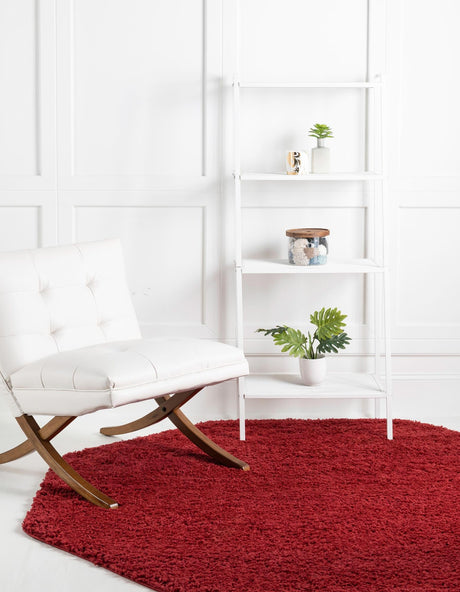 Cherry Red 6' x 6' Everyday Shag Octagon Area Rug Thick Soft Touch Fluffy & Plush Shaggy Pile 100% Polypropylene With Cotton Backing Durable  Carpet for Sale at Rug Engine