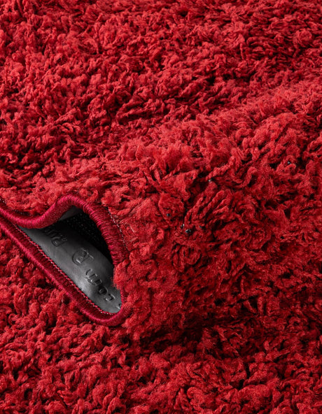 Cherry Red 7' 10 x 7' 10 Everyday Shag Octagon Area Rug Thick Soft Touch Fluffy & Plush Shaggy Pile 100% Polypropylene With Cotton Backing Durable  Carpet for Sale at Rug Engine