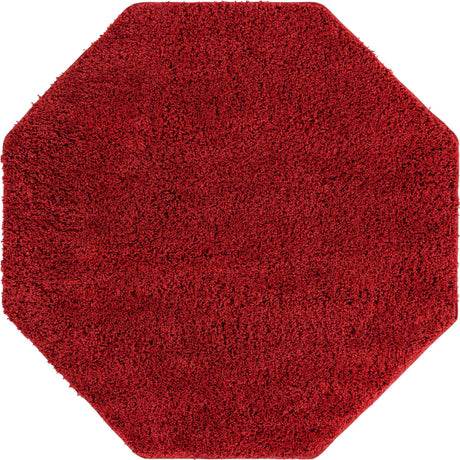 Cherry Red 6' x 6' Everyday Shag Octagon Area Rug Thick Soft Touch Fluffy & Plush Shaggy Pile 100% Polypropylene With Cotton Backing Durable  Carpet for Sale at Rug Engine