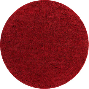 Cherry Red 7' 10 x 7' 10 Everyday Shag Round Area Rug Thick Soft Touch Fluffy & Plush Shaggy Pile 100% Polypropylene With Cotton Backing Durable  Carpet for Sale at Rug Engine