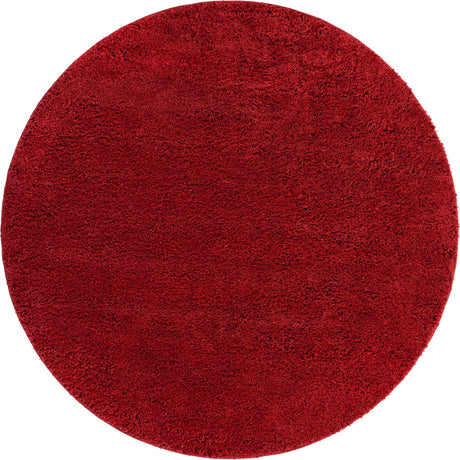 Cherry Red 7' 10 x 7' 10 Everyday Shag Round Area Rug Thick Soft Touch Fluffy & Plush Shaggy Pile 100% Polypropylene With Cotton Backing Durable  Carpet for Sale at Rug Engine