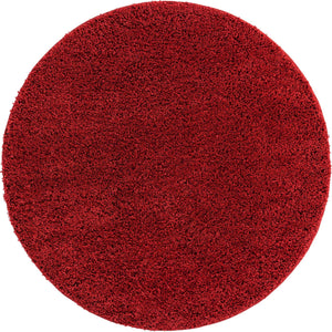 Cherry Red 6' x 6' Everyday Shag Round Area Rug Thick Soft Touch Fluffy & Plush Shaggy Pile 100% Polypropylene With Cotton Backing Durable  Carpet for Sale at Rug Engine