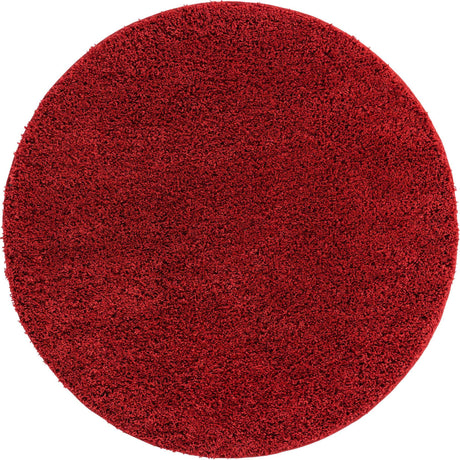 Cherry Red 6' x 6' Everyday Shag Round Area Rug Thick Soft Touch Fluffy & Plush Shaggy Pile 100% Polypropylene With Cotton Backing Durable  Carpet for Sale at Rug Engine