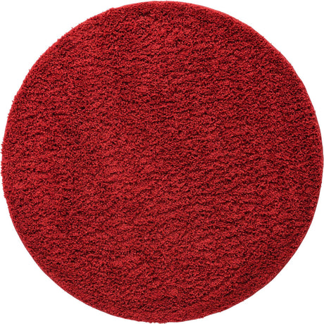 Cherry Red 5' x 5' Everyday Shag Round Area Rug Thick Soft Touch Fluffy & Plush Shaggy Pile 100% Polypropylene With Cotton Backing Durable  Carpet for Sale at Rug Engine
