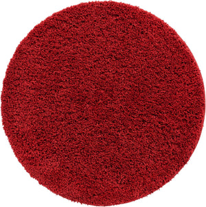 Cherry Red 3' 3 x 3' 3 Everyday Shag Round Area Rug Thick Soft Touch Fluffy & Plush Shaggy Pile 100% Polypropylene With Cotton Backing Durable  Carpet for Sale at Rug Engine