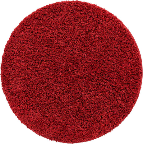 Cherry Red 3' 3 x 3' 3 Everyday Shag Round Area Rug Thick Soft Touch Fluffy & Plush Shaggy Pile 100% Polypropylene With Cotton Backing Durable  Carpet for Sale at Rug Engine