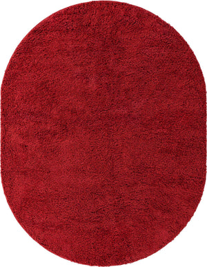Cherry Red 8' x 10' Everyday Shag Oval Area Rug Thick Soft Touch Fluffy & Plush Shaggy Pile 100% Polypropylene With Cotton Backing Durable  Carpet for Sale at Rug Engine