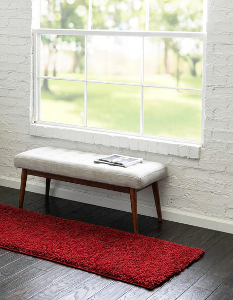 Cherry Red 2' 2 x 6' 7 Everyday Shag Runner Area Rug Thick Soft Touch Fluffy & Plush Shaggy Pile 100% Polypropylene With Cotton Backing Durable  Carpet for Sale at Rug Engine