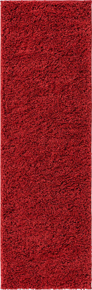 Cherry Red 2' 2 x 6' 7 Everyday Shag Runner Area Rug Thick Soft Touch Fluffy & Plush Shaggy Pile 100% Polypropylene With Cotton Backing Durable  Carpet for Sale at Rug Engine